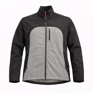 Vtg Y2K Nike Mens Full Zip Mock Neck Lined Jacket Black Gray Soft Shell Sz XL